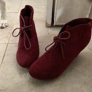 Maroon booties- wedge